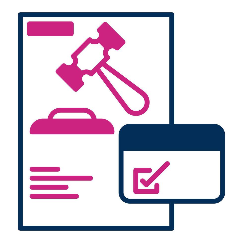 court schedule icon, judge and court tools icon vector