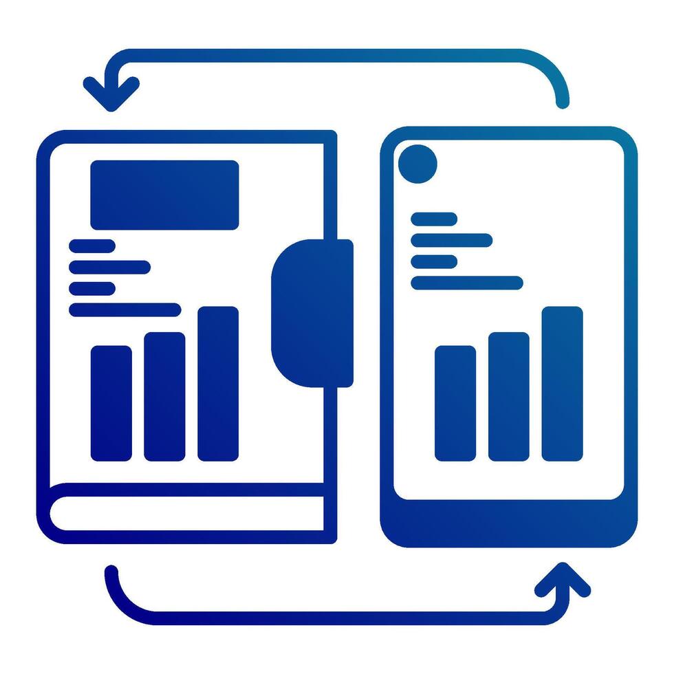 note synchronization icon on smartphone, bookkeeping and business icon vector