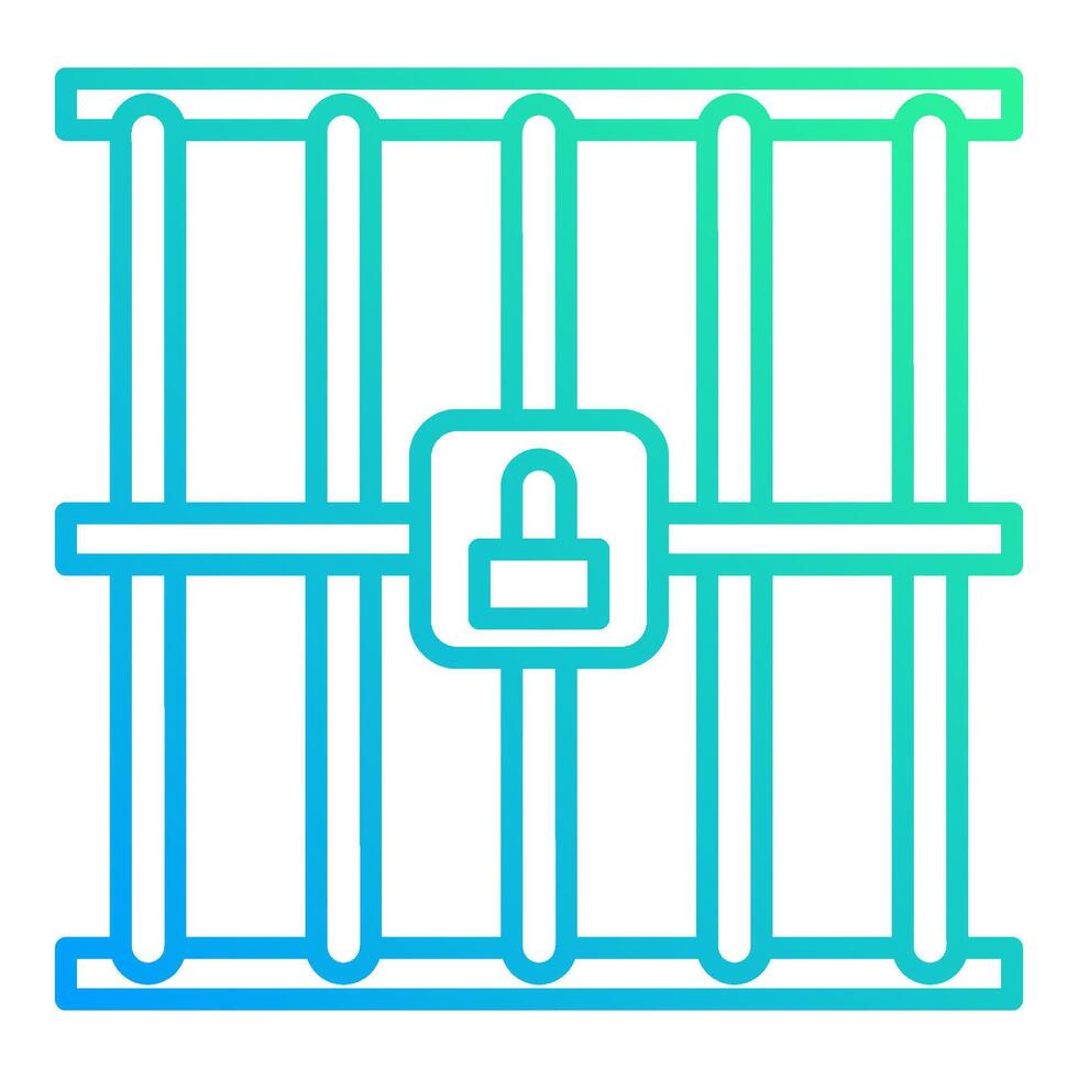 prison bars icon, judge and court tools icon vector
