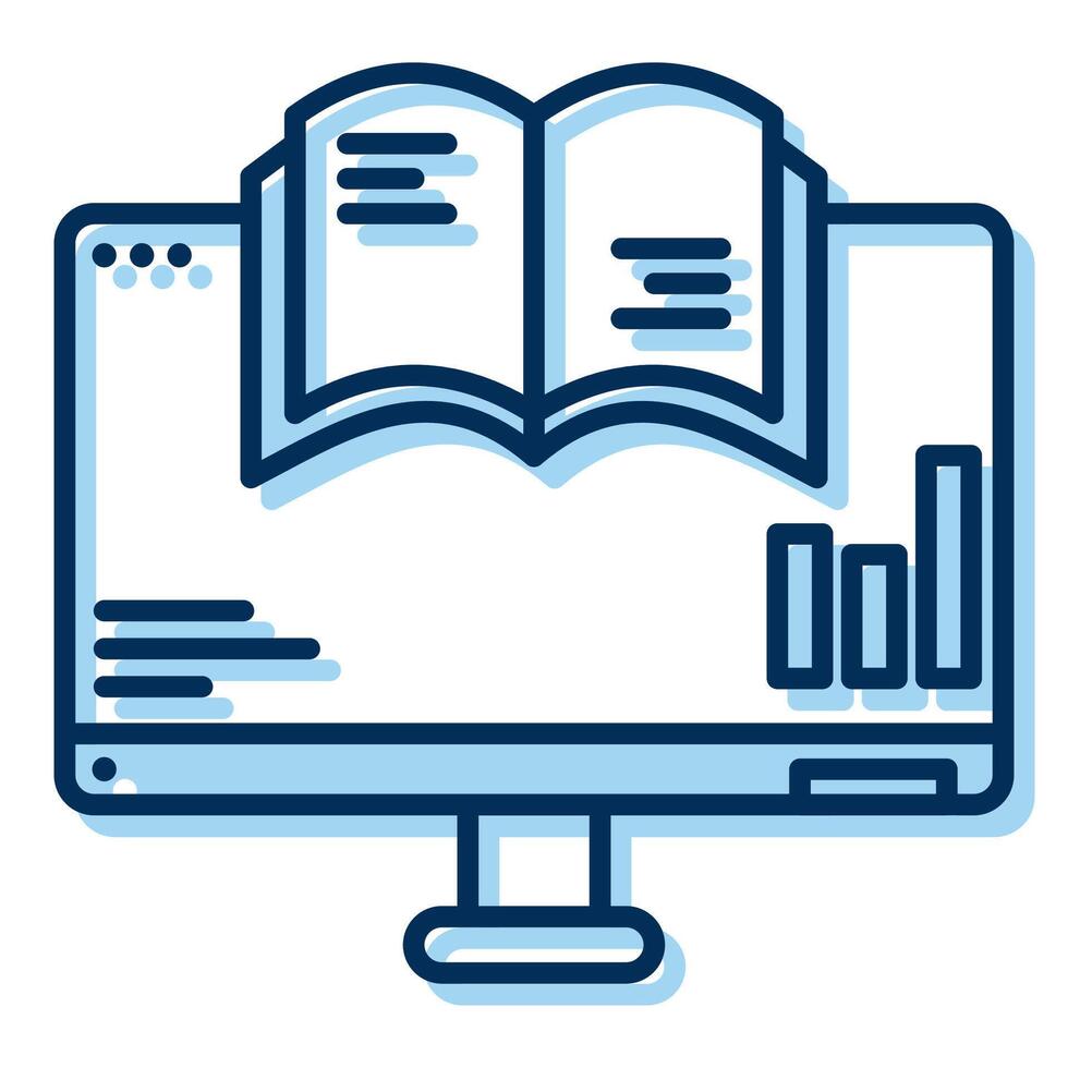 financial book and computer, bookkeeping and business icon vector