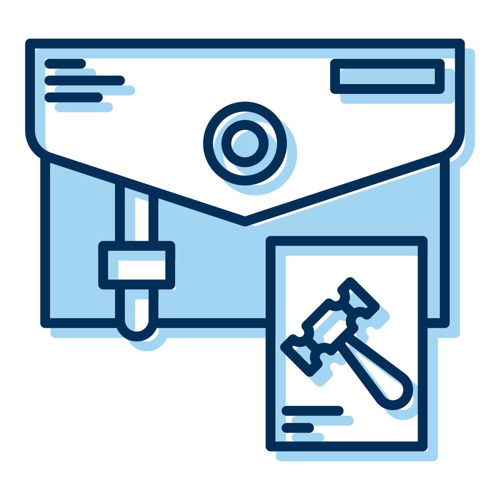 briefcase icon, judge and court tools icon vector