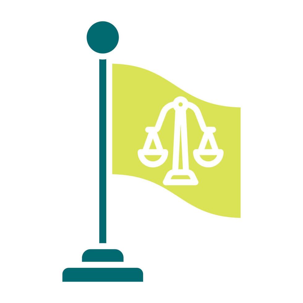 court symbol flag icon, judge and court tools icon vector