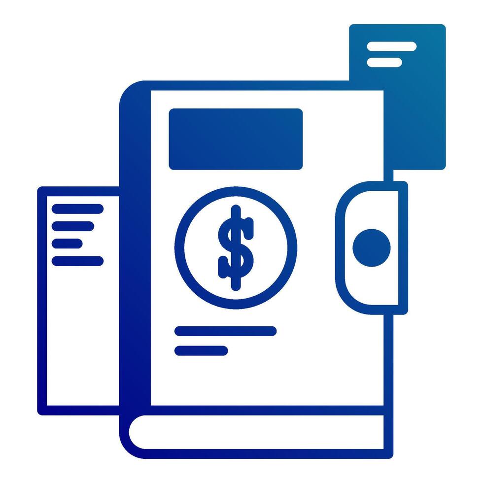 financial book, bookkeeping and business icon vector