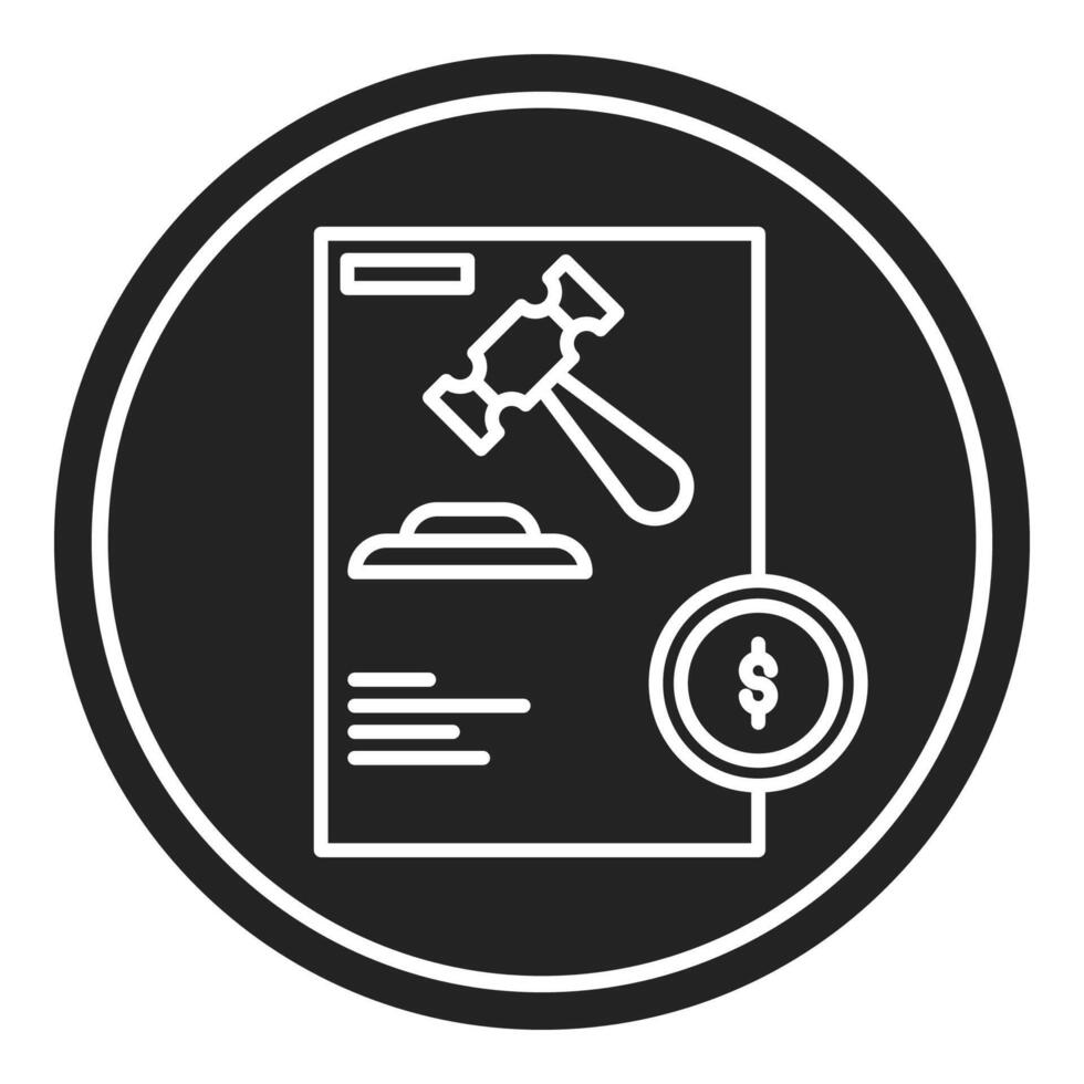 court fee icon, judge and court tools icon vector