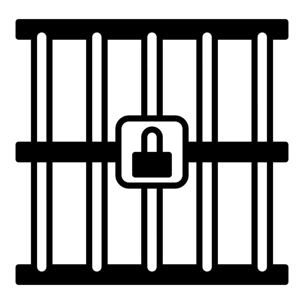 prison bars icon, judge and court tools icon vector