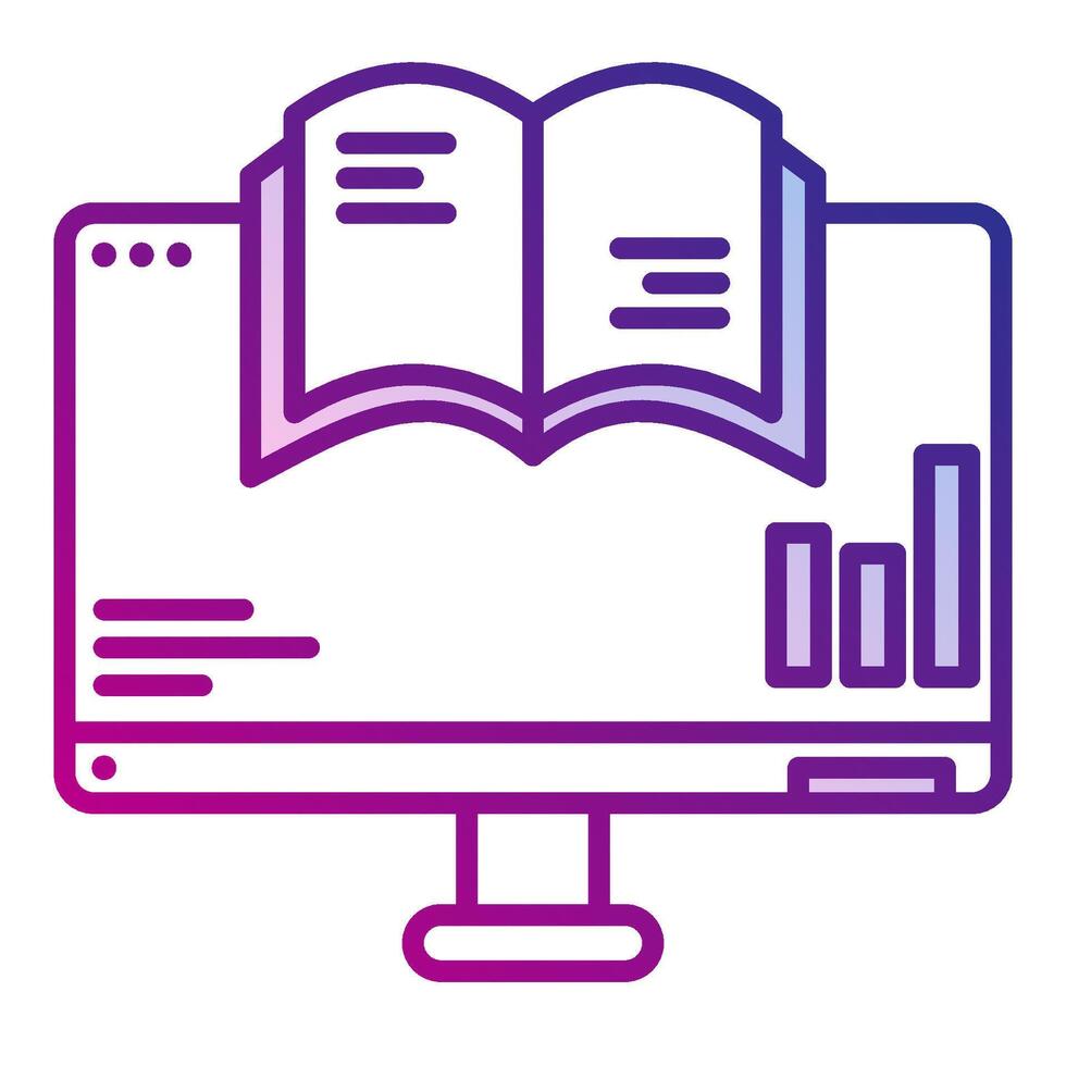 financial book and computer, bookkeeping and business icon vector