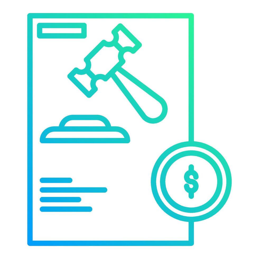 court fee icon, judge and court tools icon vector