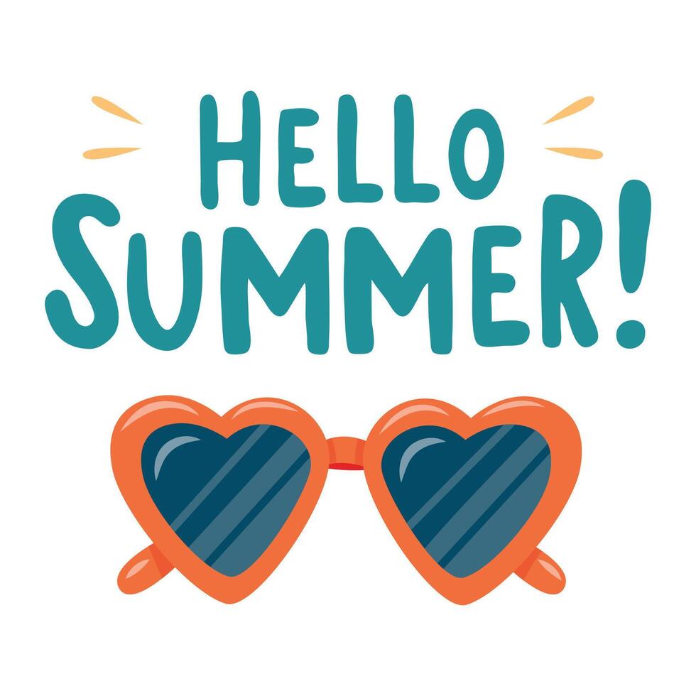 Hello summer, summer illustration. vector