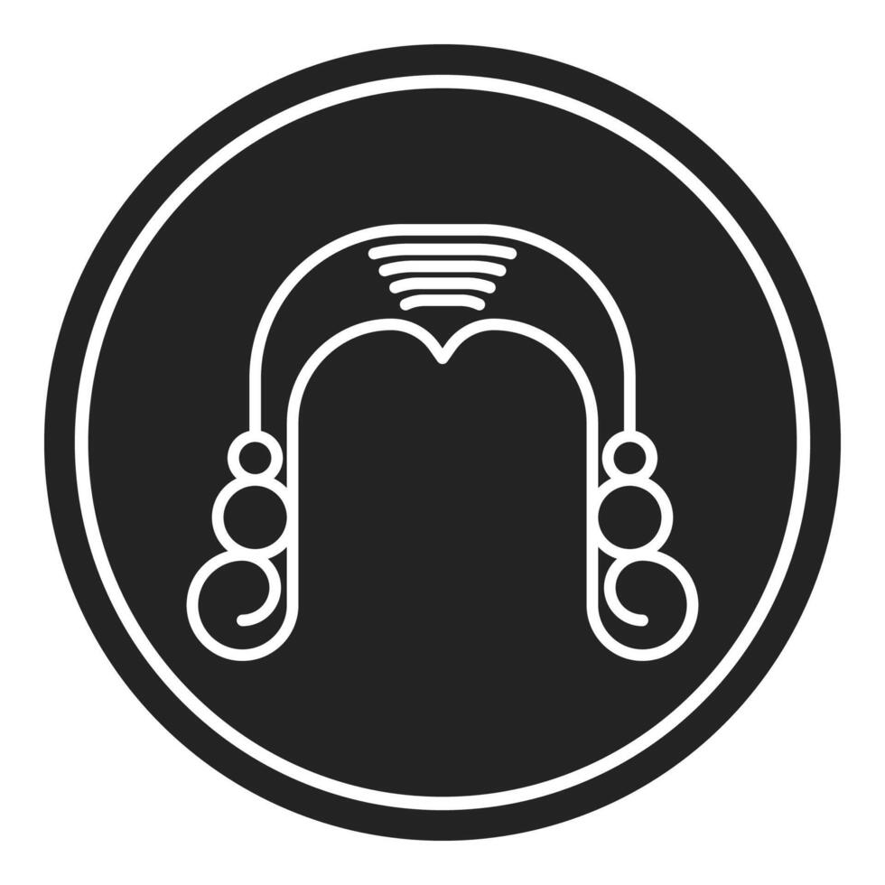 wig icon, judge and court tools icon vector