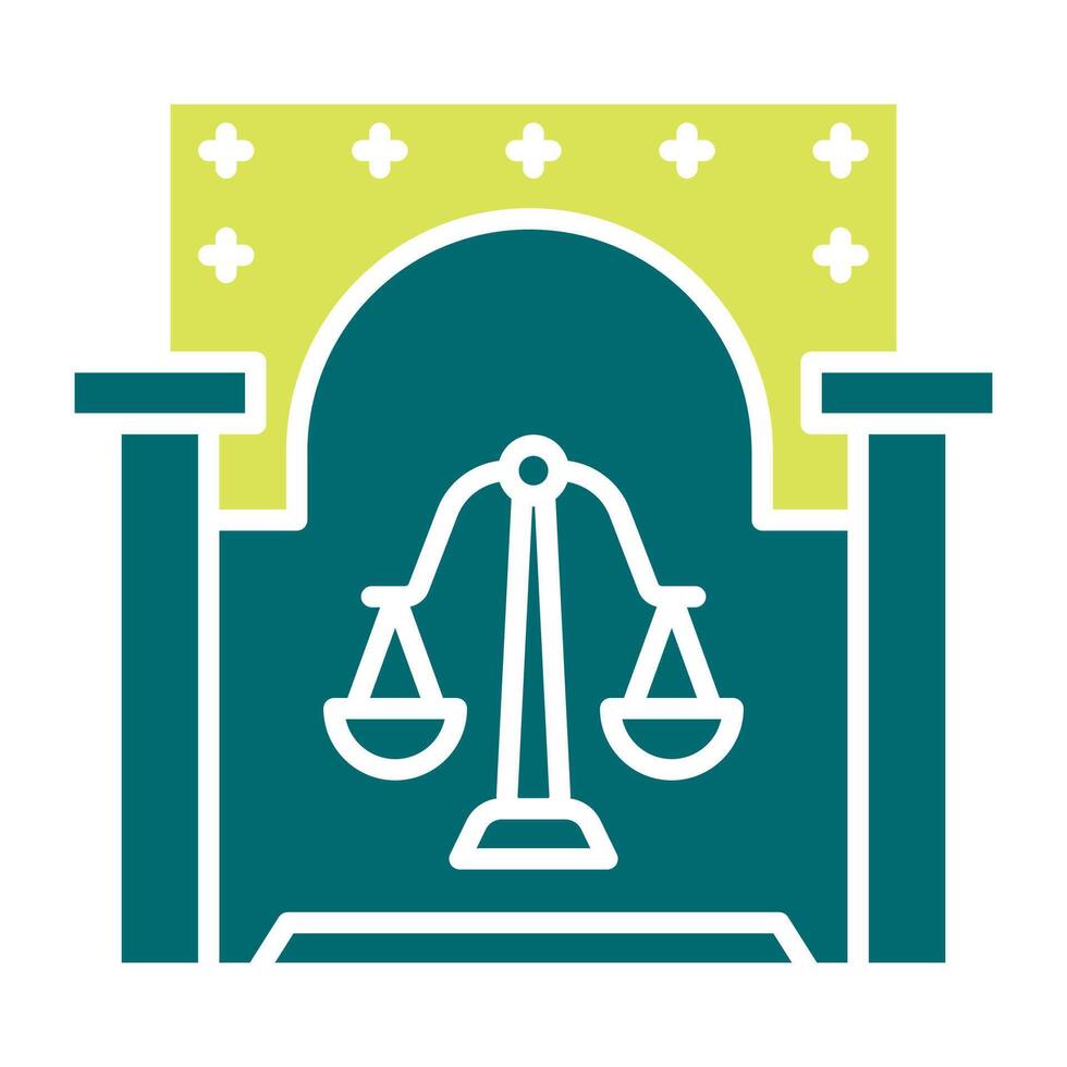 court room icon, judge and court tools icon vector