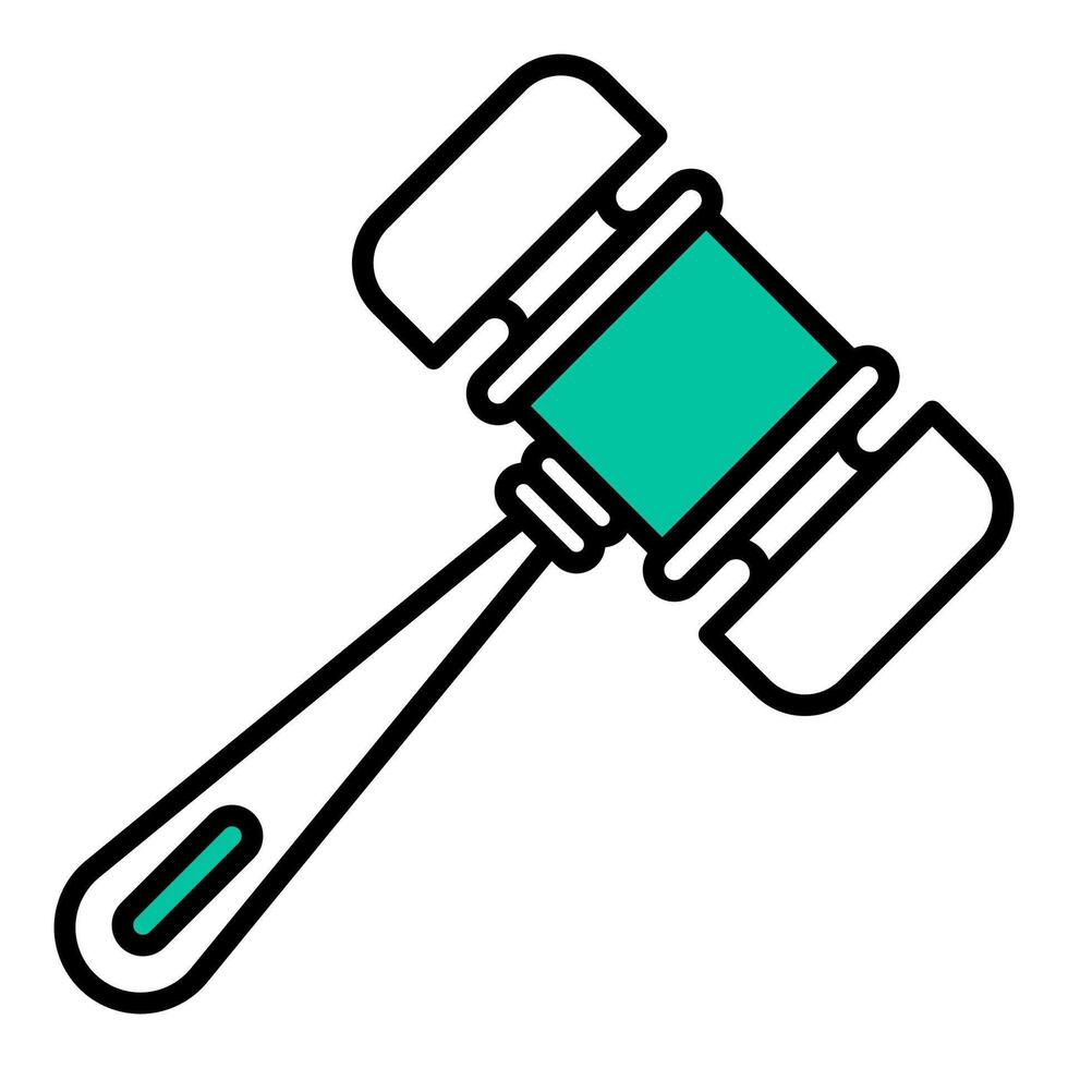 court hammer icon, judge and court tools icon vector
