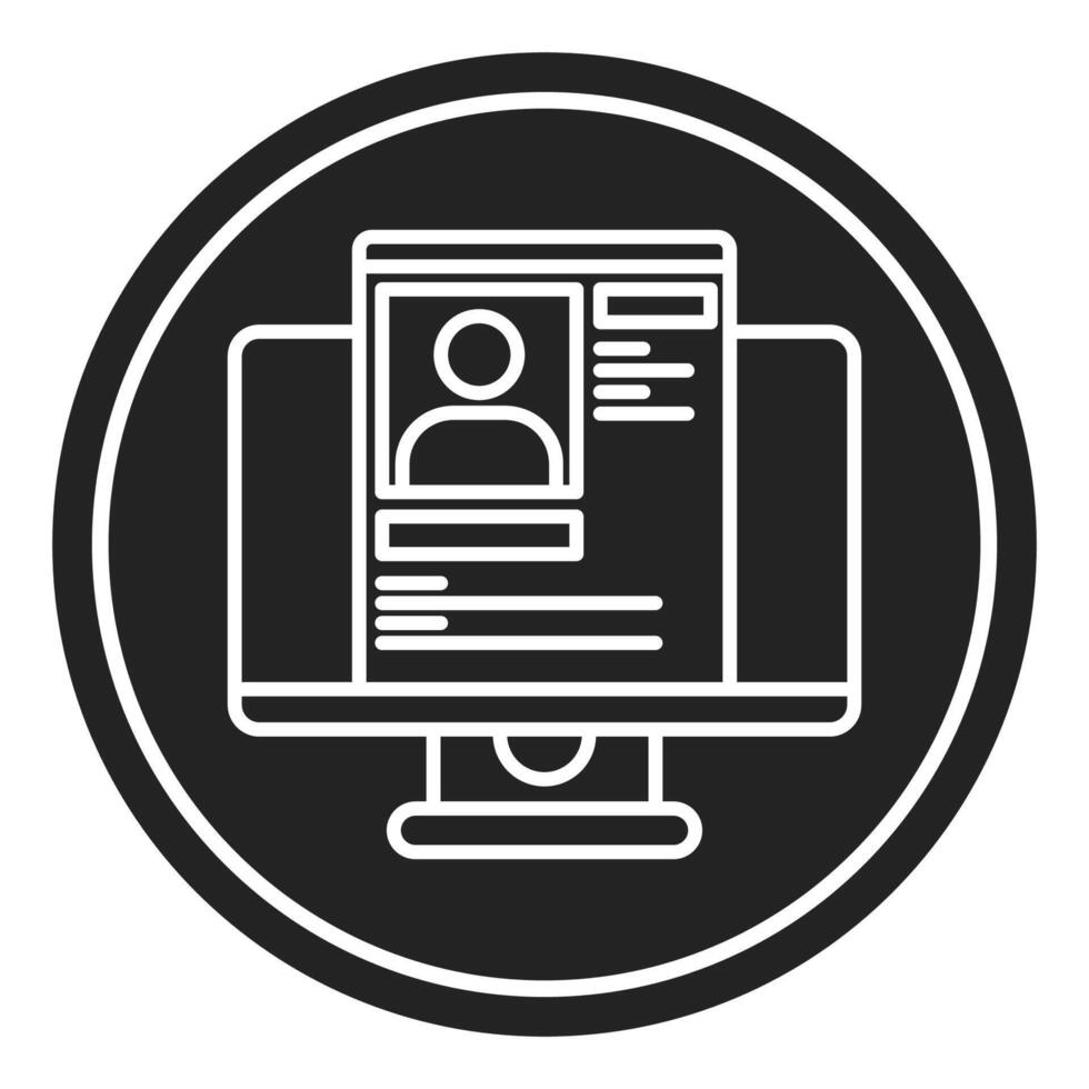 computer icon and database profile, judge and court tools icon vector