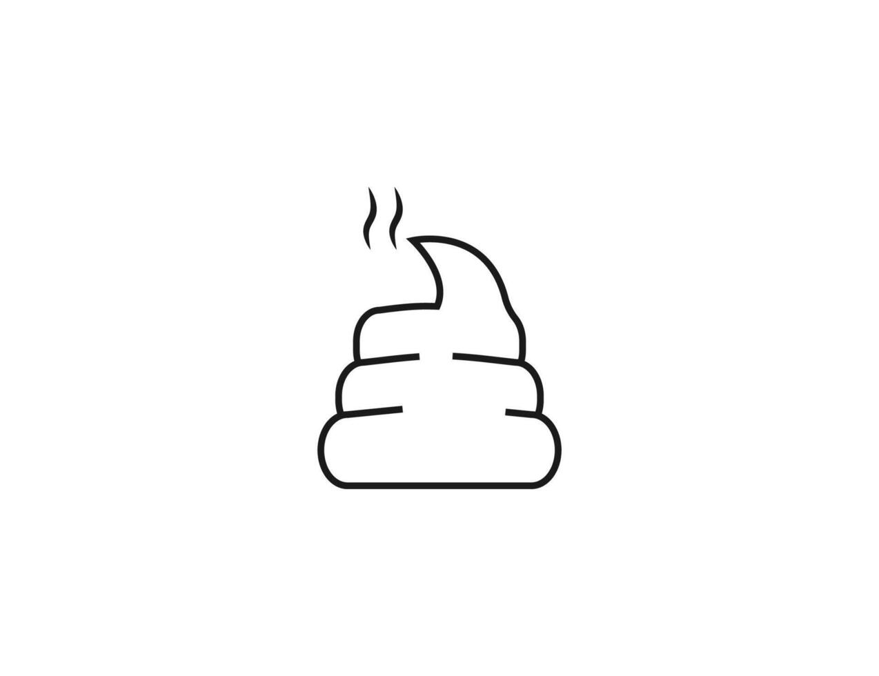 Poop, crap outline icon. illustration., flat. vector