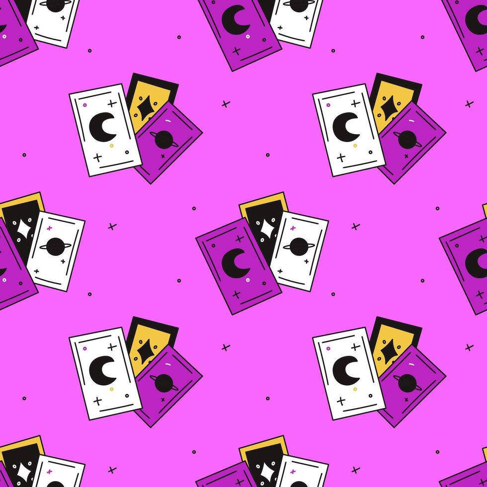 Pattern with magic cards vector