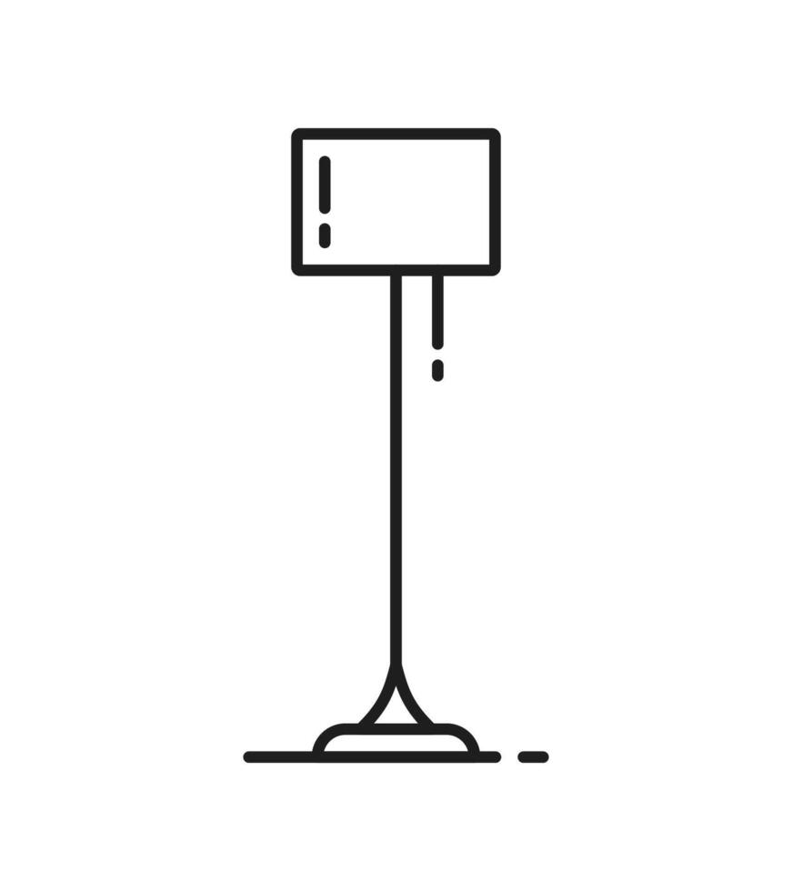 Indoor floor lamp, electric light thin line icon vector