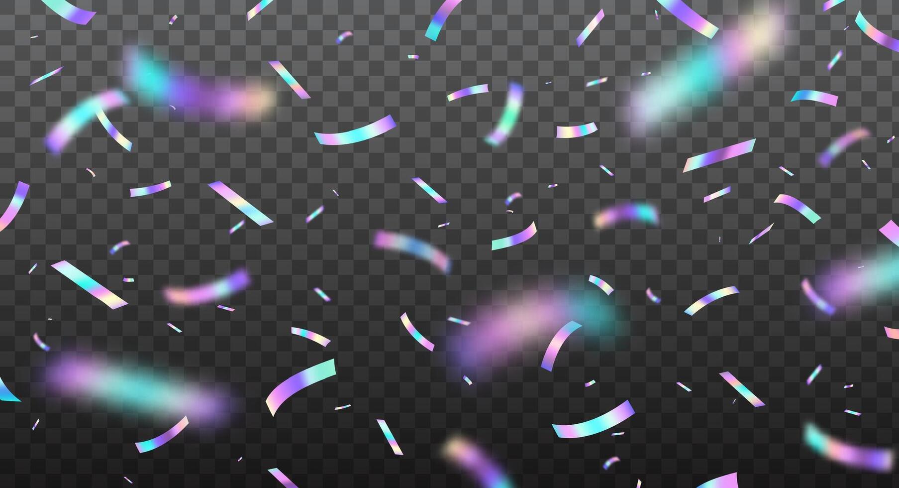 Holographic falling confetti glitters celebration vector