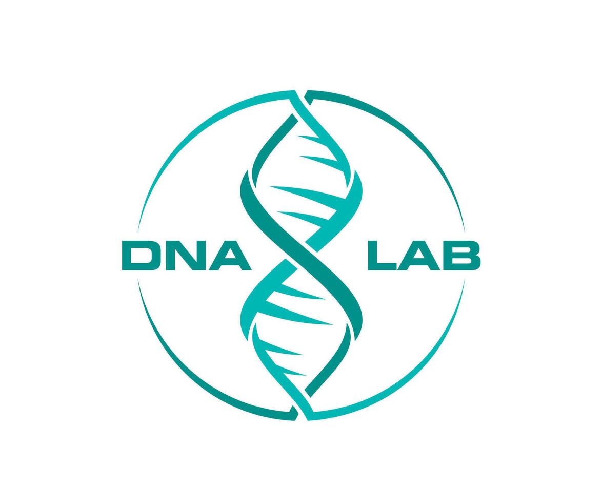 Dna helix icon, science research, gene technology vector