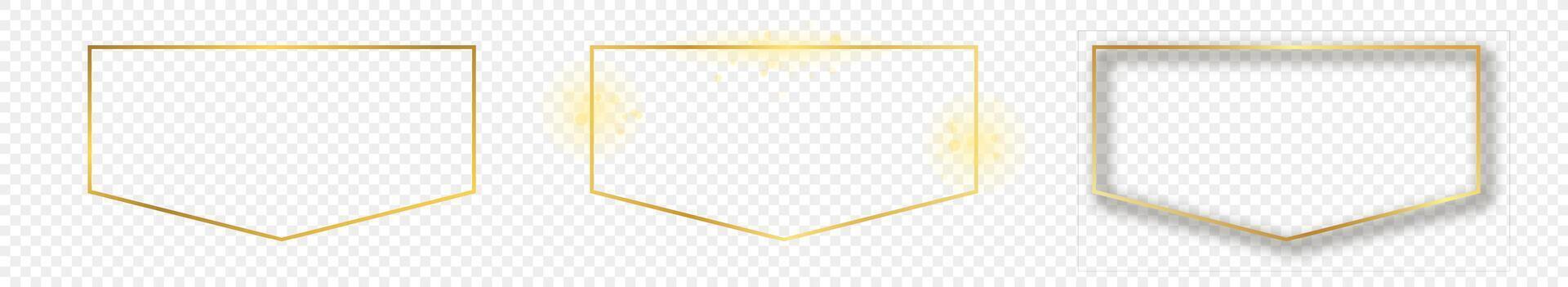 Gold glowing frame vector