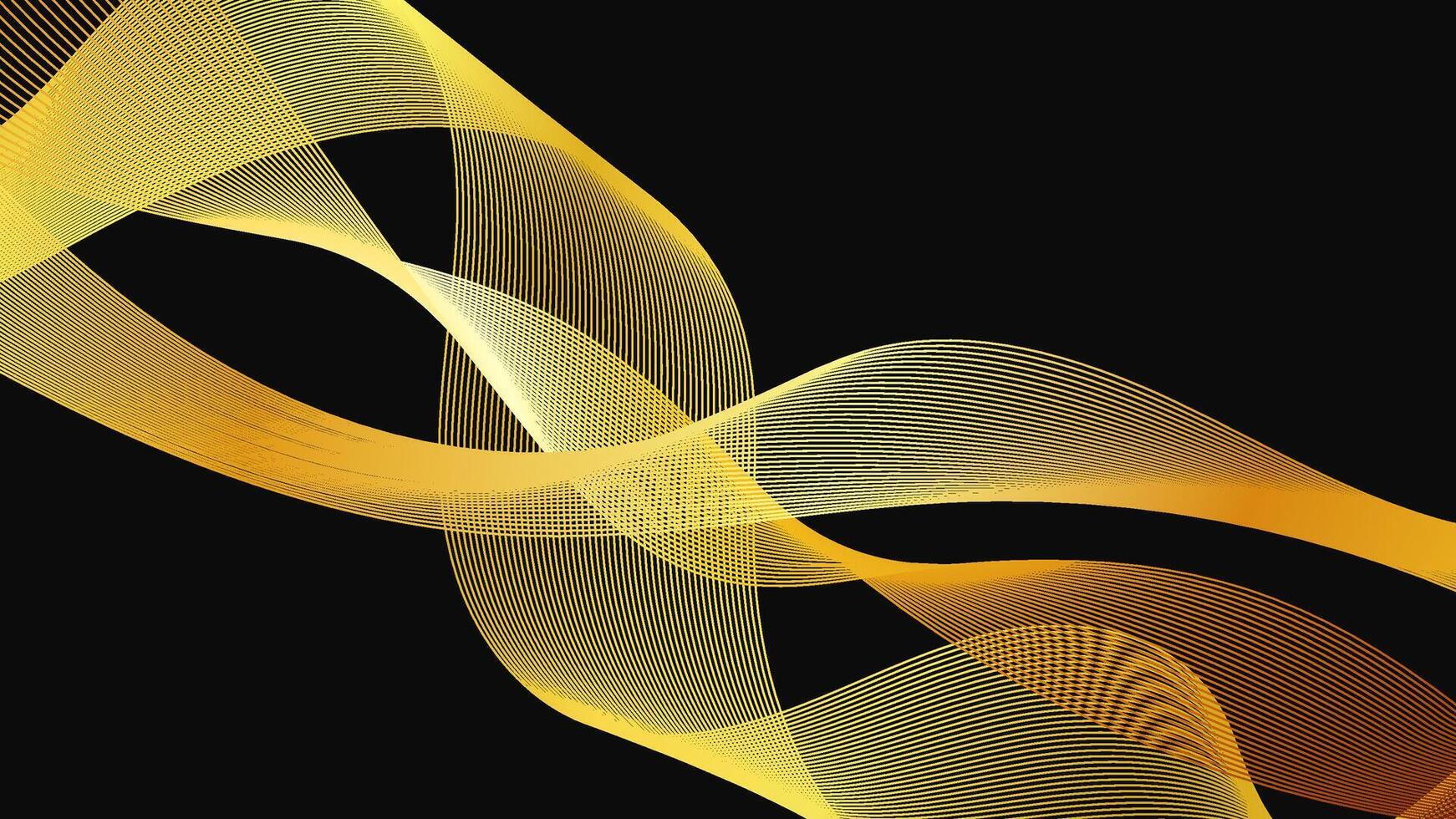 Abstract backdrop with luxury golden waves vector