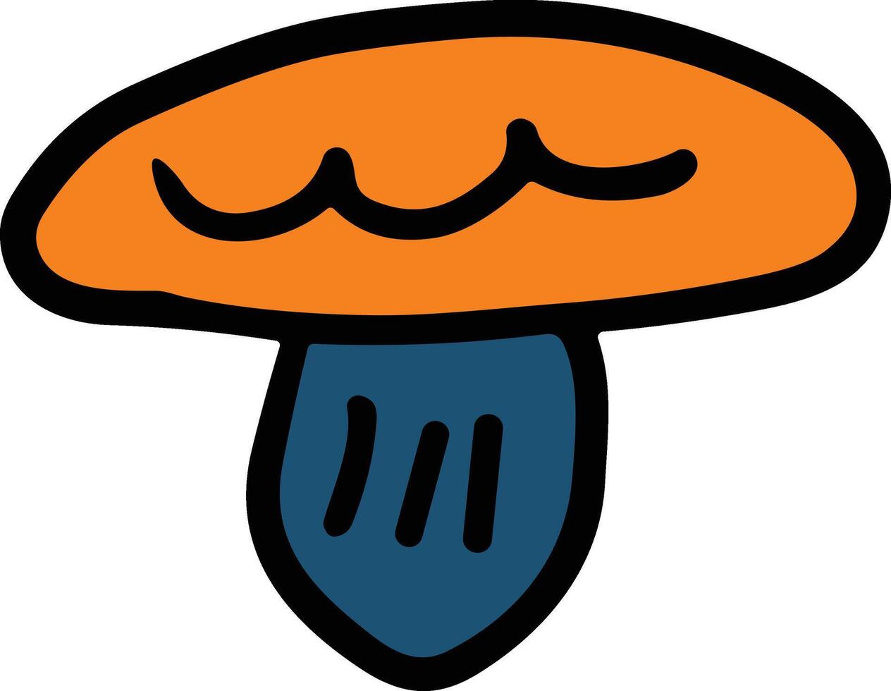 A mushroom with a smiley face drawn on it vector