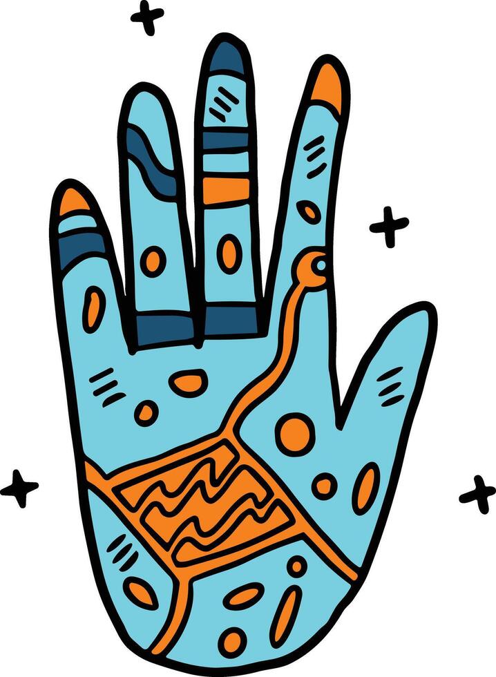 A hand with a lot of dots on it vector