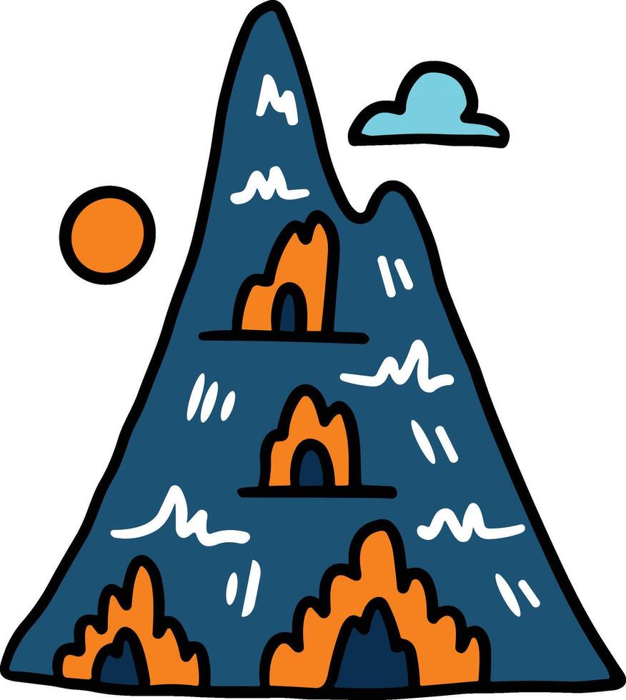 A mountain with trees in the background vector