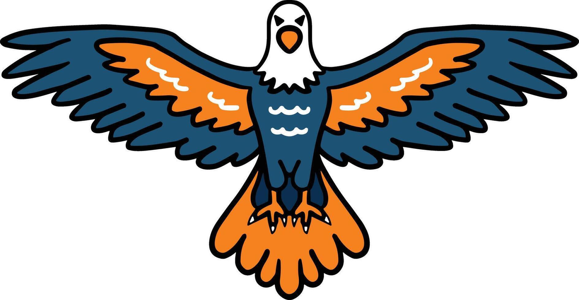 A bird with black beak and feet is flying in the air vector