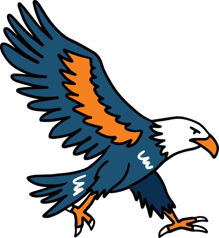 A bird with black beak and feet is flying in the air vector