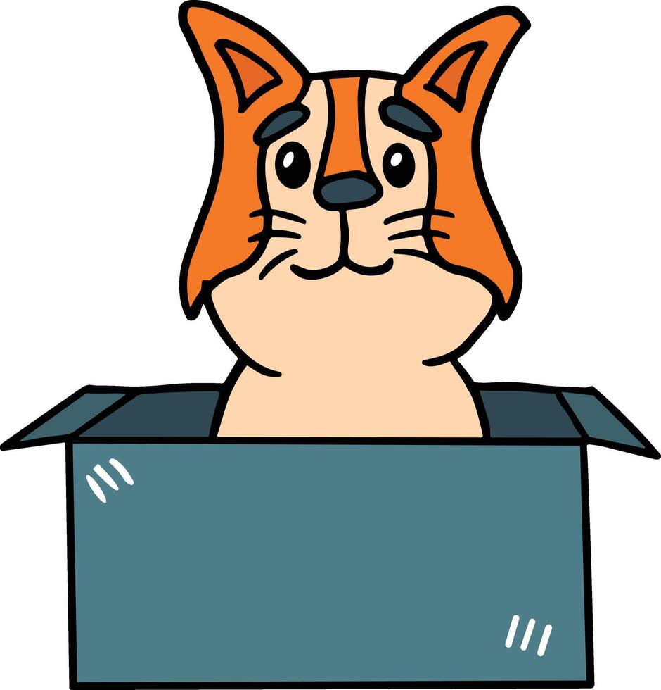 A dog is sitting in a box vector