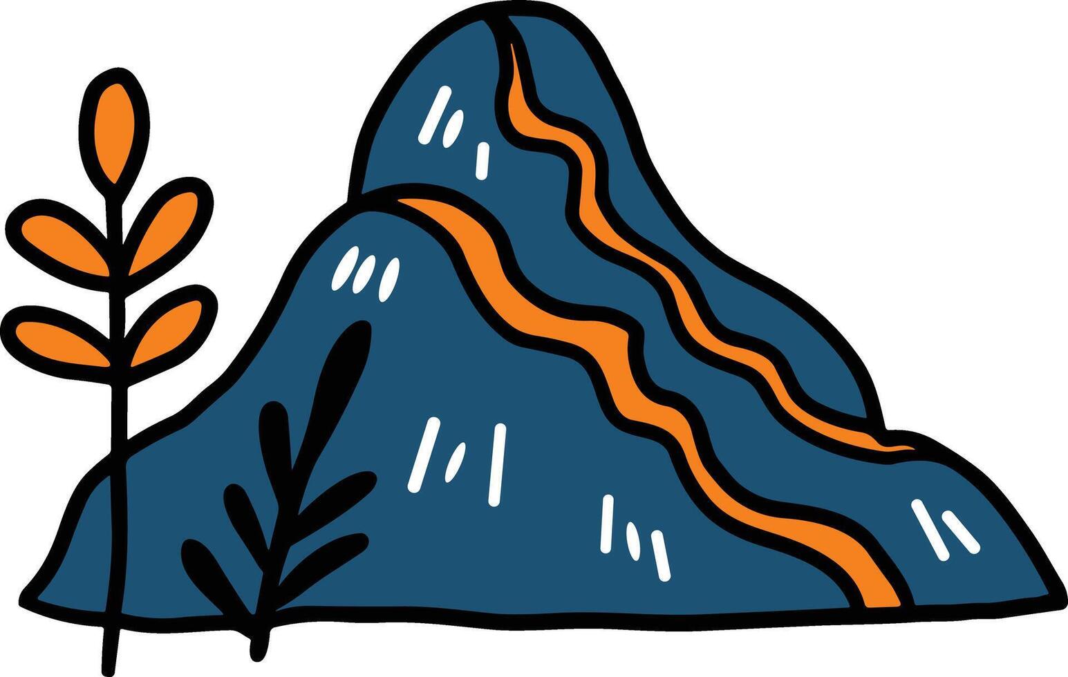 A mountain with trees in the background vector