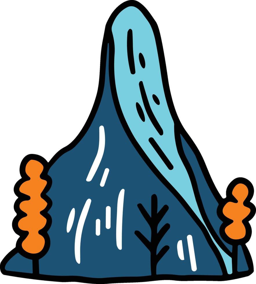 A mountain with trees in the background vector