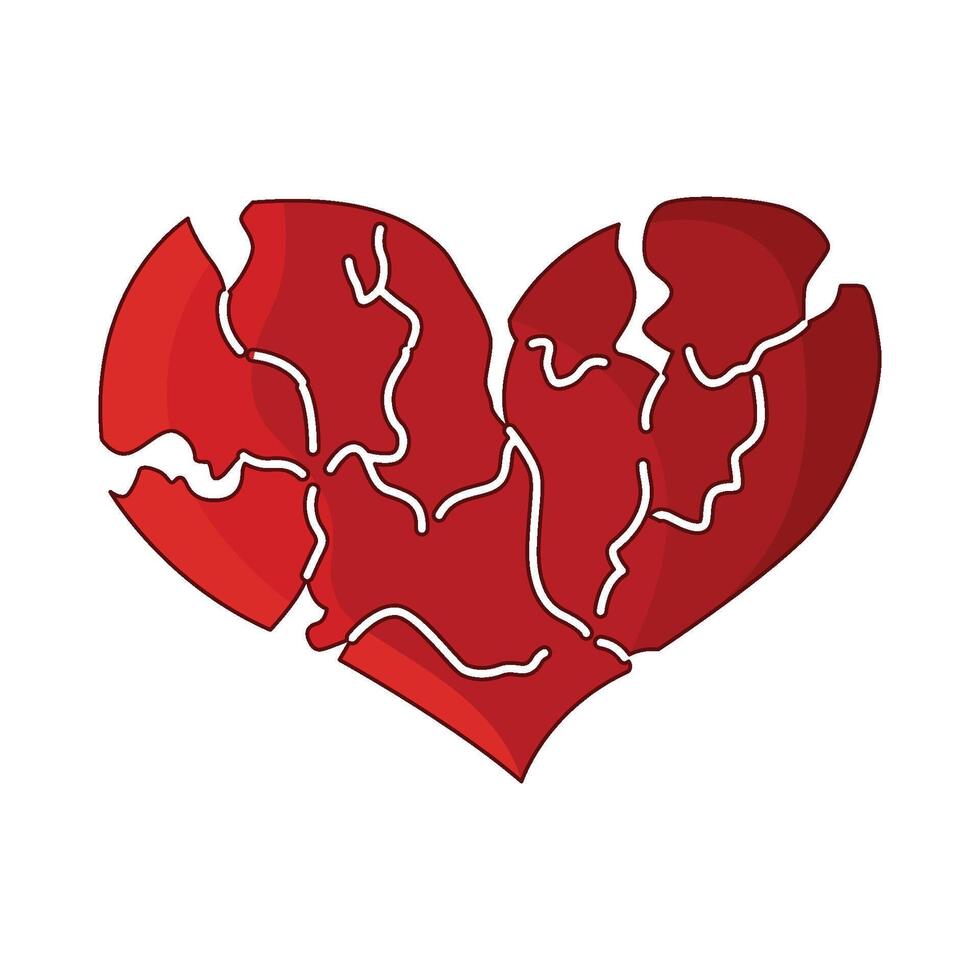 illustration of broken heart vector
