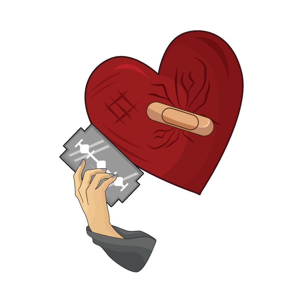 illustration of broken heart vector