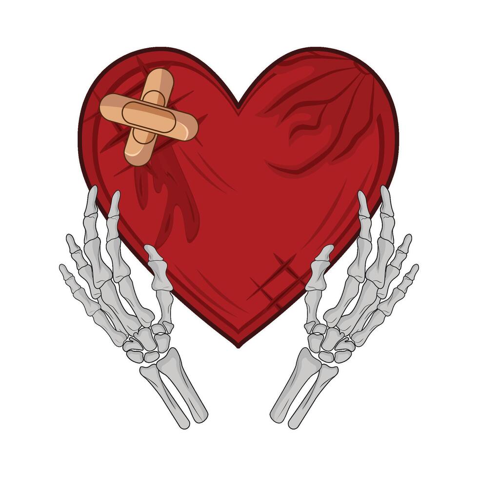 illustration of heart bandage vector