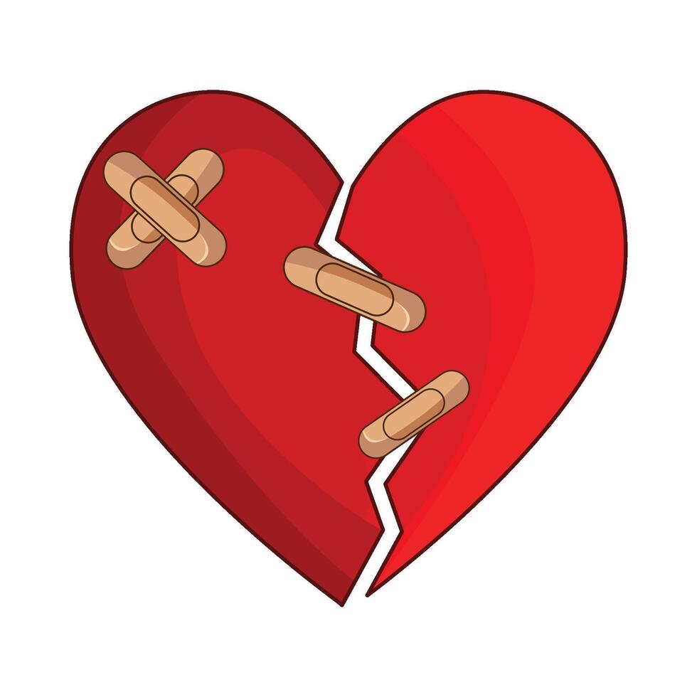 illustration of heart bandage vector