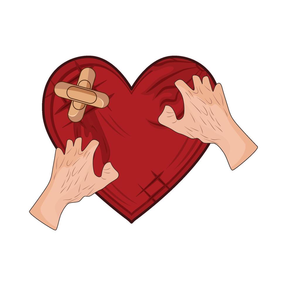 illustration of heart bandage vector