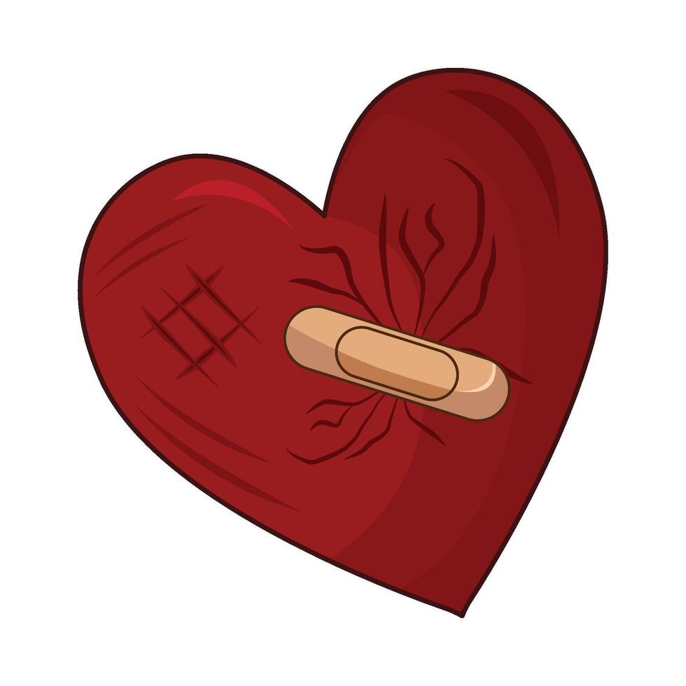 illustration of heart bandage vector