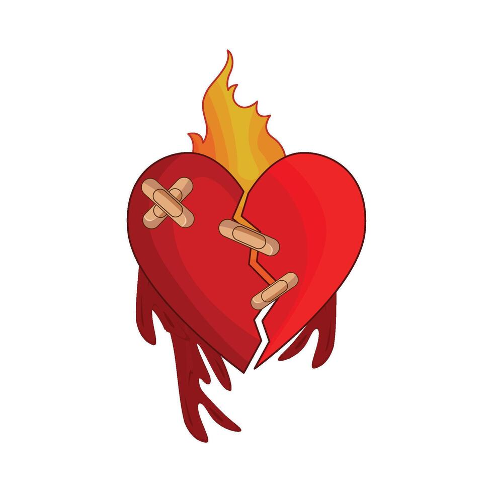 illustration of broken heart vector
