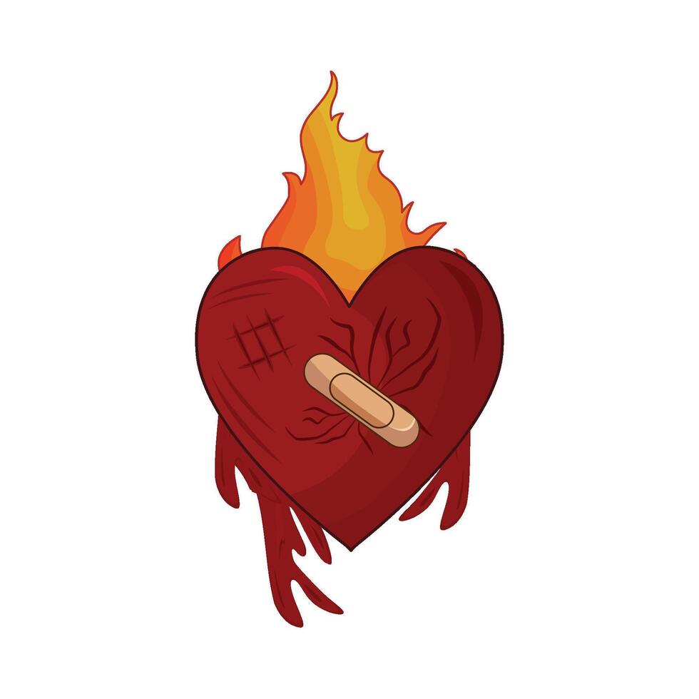 illustration of broken heart vector