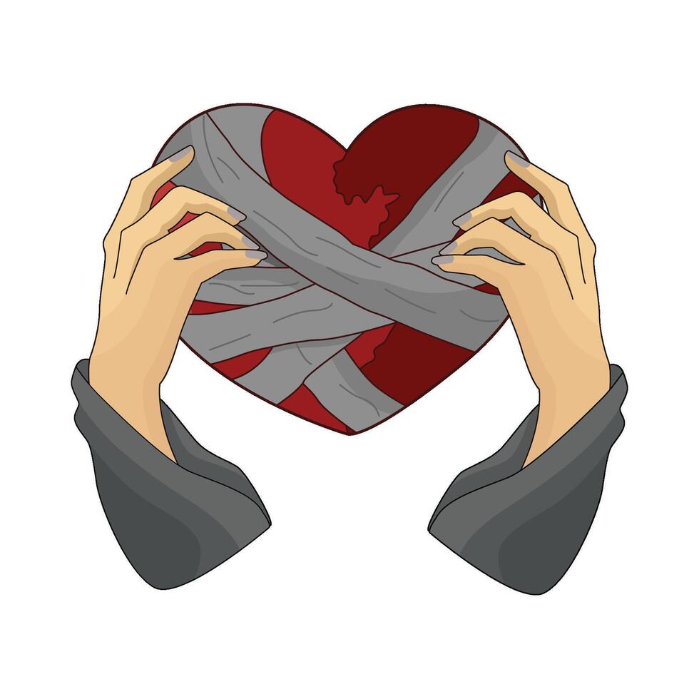 illustration of broken heart vector