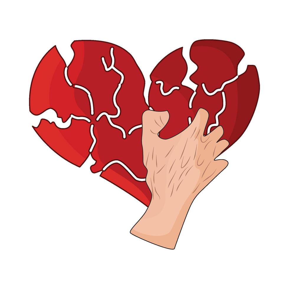 illustration of broken heart vector