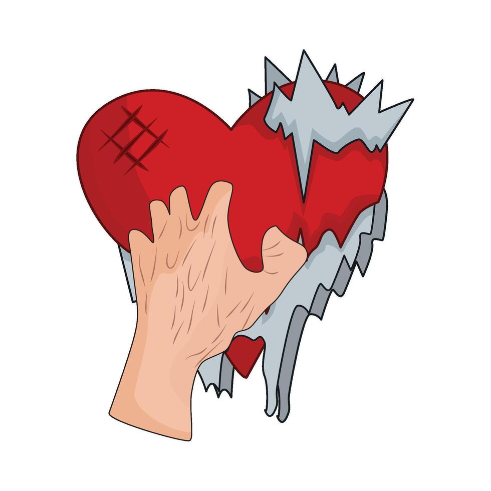 illustration of broken heart vector