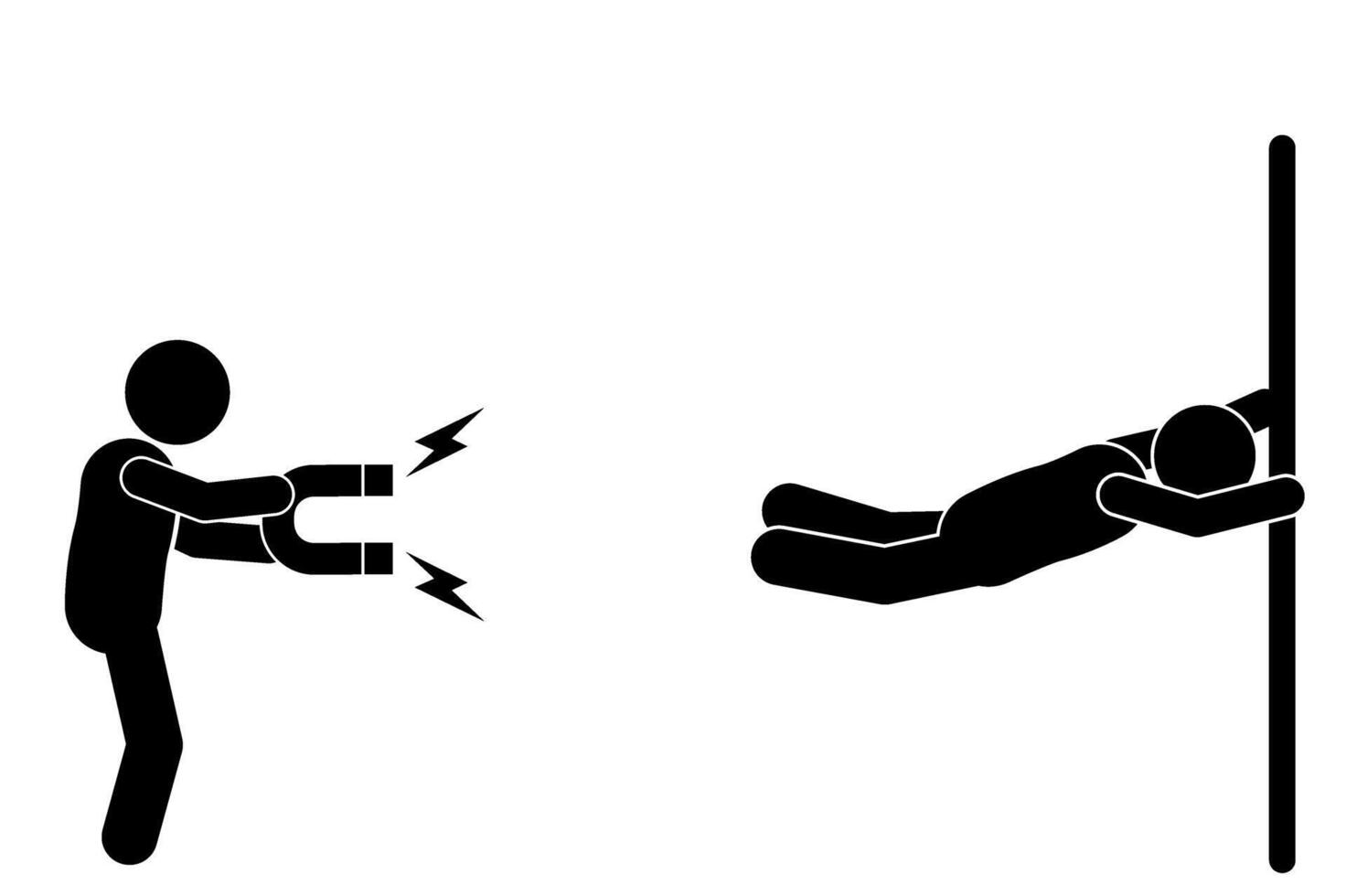 illustration of a man holding a magnet vector