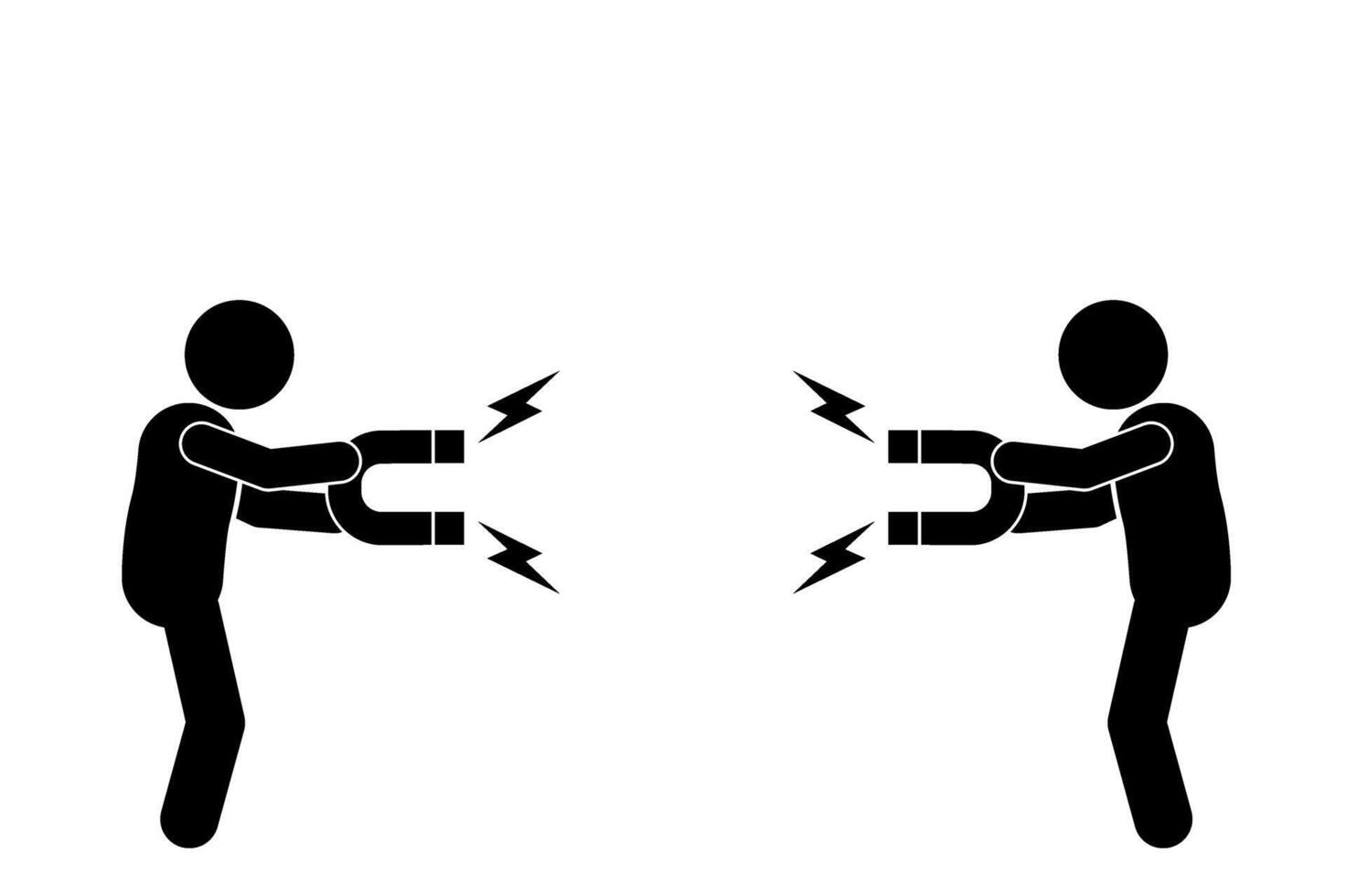 illustration of a man holding a magnet vector