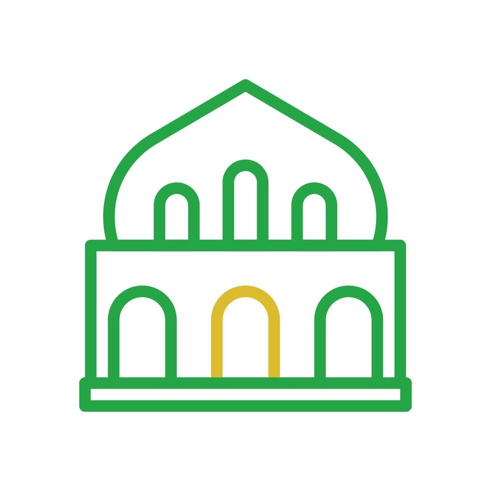 Mosque element duocolor orange green ramadan illustration vector