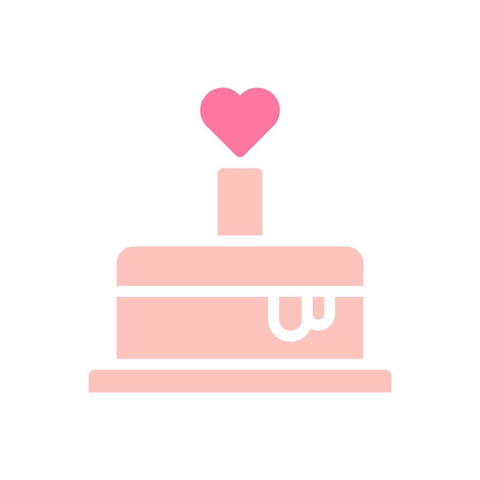 Cake love solid soft pink valentine illustration vector
