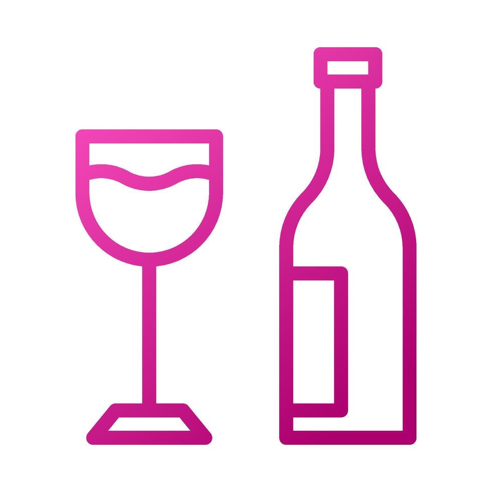 Glass wine Element gradient pink easter illustration vector