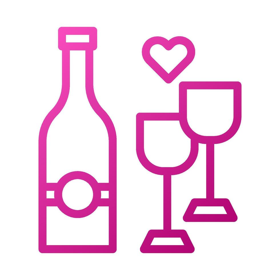 Glass wine Element gradient pink easter illustration vector