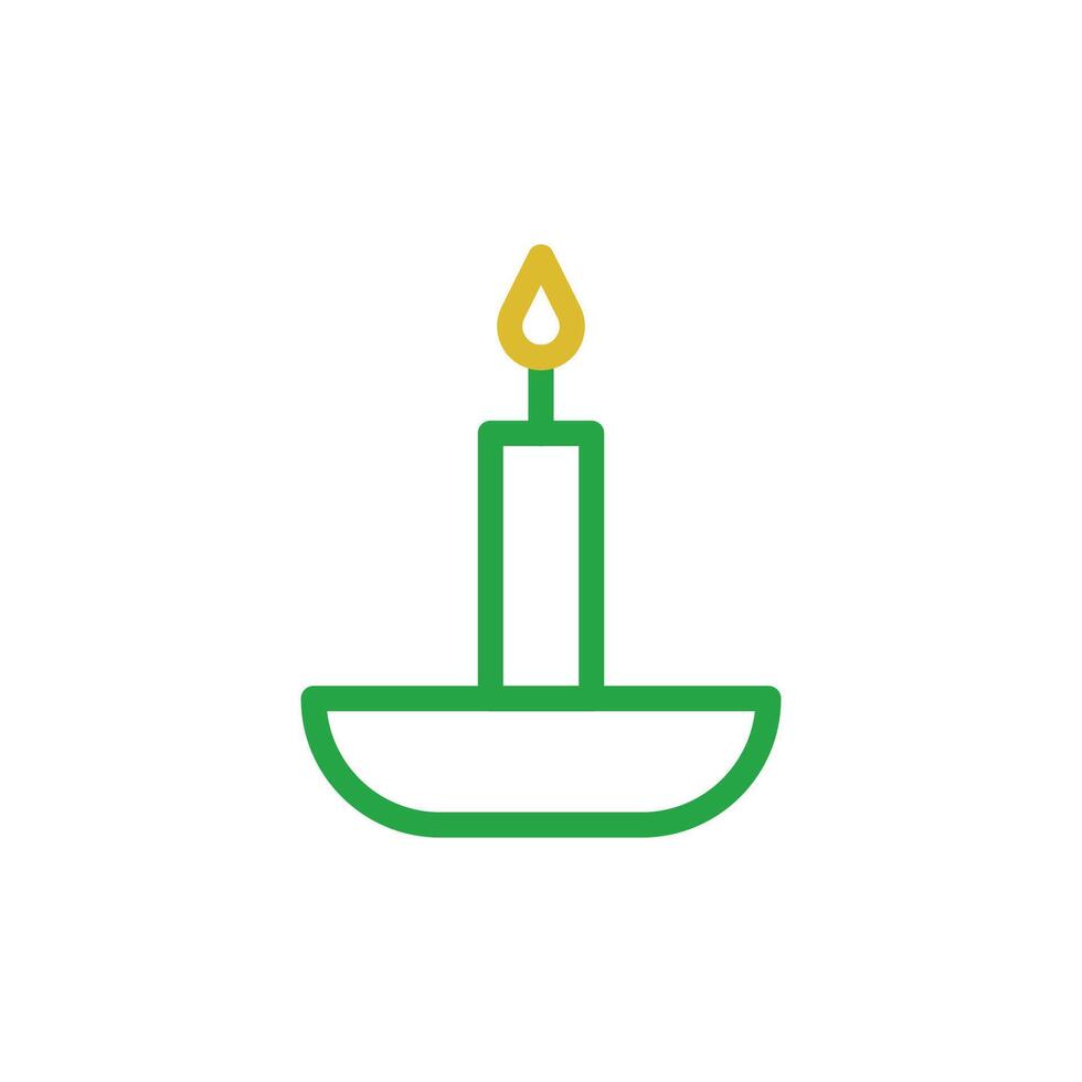 Candle element duocolor orange green ramadan illustration vector