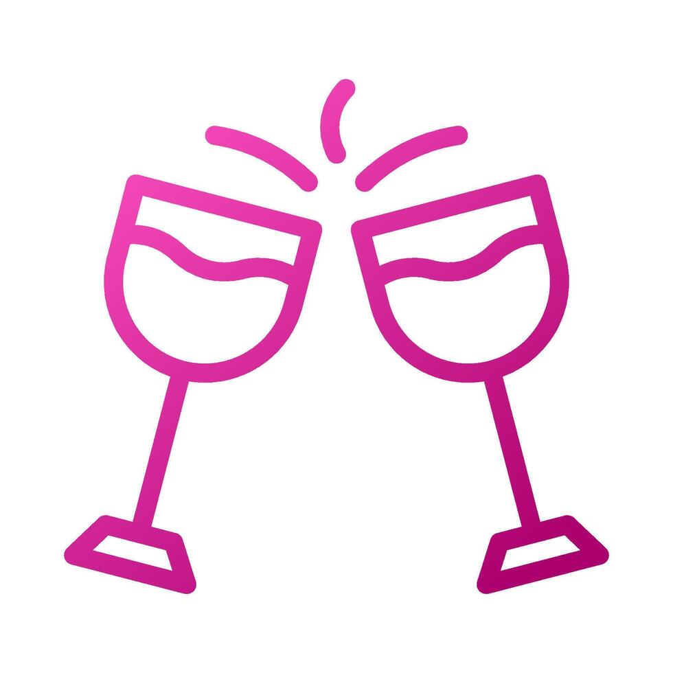 Glass wine Element gradient pink easter illustration vector